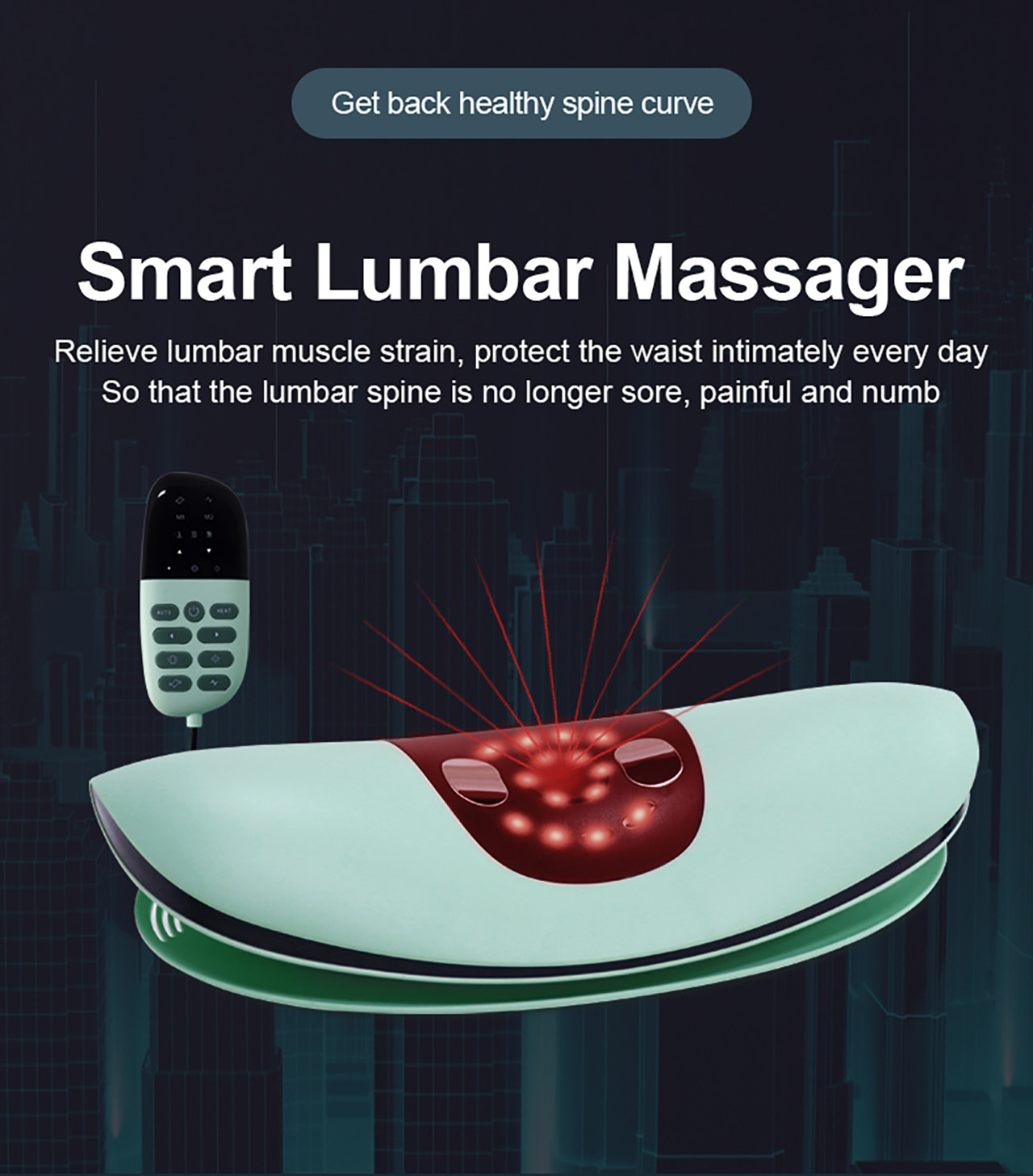 Rechargeable pulse Lumbar massager